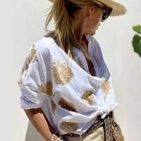 Camisa estampada en 3D para mujer, blusa holgada informal de manga larga con botones para otoño e invierno, 2024 - details 10