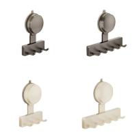 Con 3/5 ganchos, ganchos de ventosa, estante de almacenamiento reutilizable sin perforaciones para abrigo, toalla, ahorro de espacio, gancho Universal montado en la pared - details 4