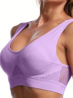 Sujetador deportivo con almohadillas incorporadas, transpirable, alta elasticidad, sin aros, perfecto para yoga, fitness, correr - details 12