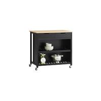 Estantería de Cocina Luxus-Carrito de Cocina con Piso Carrito de Servir de Bambú 66 x 46 x 91 cm ES - details 5