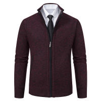 Jerséis de cuello alto a la moda para hombre, suéter grueso de lana para otoño e invierno, prendas de punto informales sólidas, Tops cálidos con cuello redondo para hombre - details 6