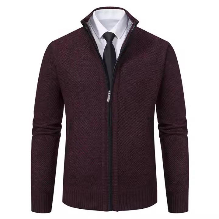 Jerséis de cuello alto a la moda para hombre, suéter grueso de lana para otoño e invierno, prendas de punto informales sólidas, Tops cálidos con cuello redondo para hombre - 1