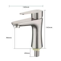 Grifo monomando para lavabo de cocina, grifo monomando para lavabo de acero inoxidable, agua fría, para baño - details 2