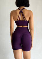 Conjuntos de Yoga de 2 uds., trajes de entrenamiento de cintura alta para mujer, ropa de gimnasio, trajes deportivos, chándal de Fitness, ropa deportiva, traje corto - details 12