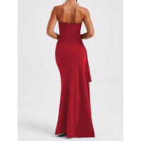 Vestido de falda plisada estampado elegante de moda con cuello en V de manga corta para mujer - details 13