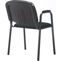 Confidente Ken Pro Tapizada En Tela I Silla De Conferencia con Base De Metal Negro I Silla De Oficina Sin Ruedas I Color:, Color:Negro - details 2