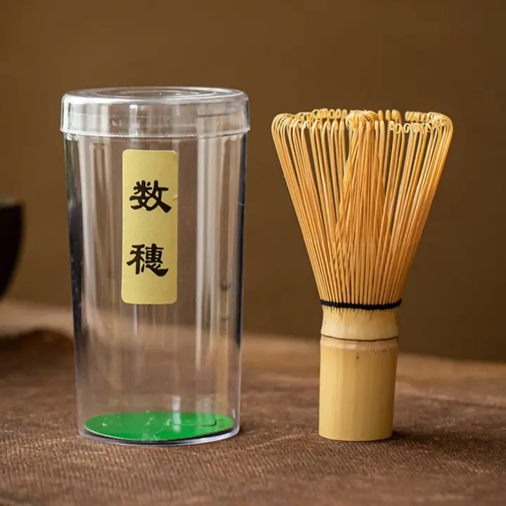 Herramientas de cocina de té verde Matcha útiles, accesorios de bambú, cepillo de bambú, batidor de polvo de té Matcha, 80 flecos - 1