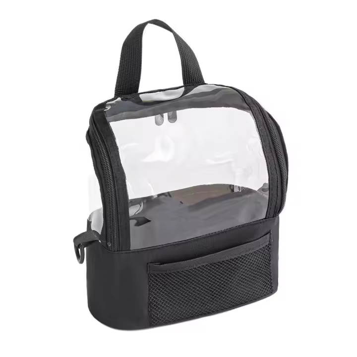 Bolsa de hombro para brochas de maquillaje profesional, contenedor de cosméticos ligero transparente, bolsa de aseo impermeable de gran capacidad - 1