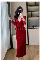Vestido de noche de terciopelo ligero de lujo para mujer, estilo francés, para otoño e invierno, nuevo vestido de noche de alta gama con temperamento y corte ajustado, de un solo paso - details 14