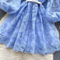 Francia elegante Vintage Palacio noche mujeres bordado fajas Vestido corto de fiesta diseño femenino Casual ropa de vacaciones nuevo - details 10