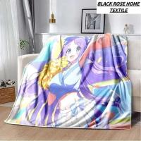 Manta para dormir de felpa Kawaii con estampado de arte moderno, archivo azul de Anime, sala de estar, sofá, regalo de cumpleaños para amigos y familiares - details 5