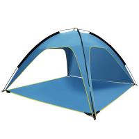 Tienda de playa grande con fondo desmontable, ventilada, plateada, impermeable, picnic, sombrilla - details 0