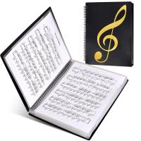 Carpeta de partituras, 60 páginas, soporte para partituras, se adapta a la letra tamaño A4, carpeta de coro grabable y desmontable (negro) - details 6