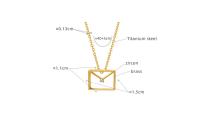Nuevo collar con colgante en forma de sobre, joyería de lujo chapada en oro con incrustaciones de circonita cuadrada - details 0