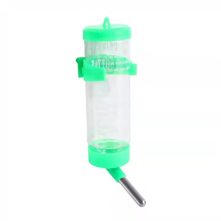 Botella de agua de plástico para conejo, ardilla, conejillo de indias, cabezal para beber, alimentador para mascotas, dispensador de agua para hámster, bebedero para hámster - 1