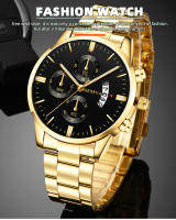 Reloj de acero inoxidable Reloj de pulsera de cuarzo con calendario de lujo - details 0