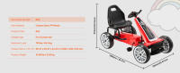 SucceBuy Go Kart con pedales para niños, juguete todoterreno de 4 ruedas para niños. Con volante, asiento ajustable, freno de mano - details 5