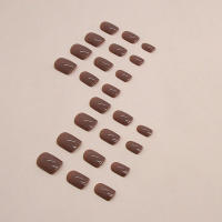 Uñas artificiales de caramelo brillante, cortas, redondas, de bronce, perfectas para mujeres y niñas - details 3