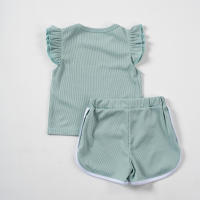 Conjunto De Verano Para Bebé Niña 2024 Shorts Y Camiseta Cómodo Transpirable Ropa De Casa Estilo Casual Sin Mangas Cuello Redondo - details 45