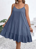 Ropa de mujer europea y americana de gran tamaño, vestido informal con tirantes sueltos, verano - details 3