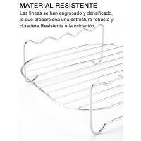 Conjunto de Parrilla para exteriores con Pinchos,Rejilla para Freidora de Aire Cuadrada,Soporte para Barbacoa de Acero Inoxidable - details 3