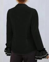 Camisa de primavera y verano, blusas elegantes a la moda para mujer, blusas informales de manga larga acampanada con dobladillo con volantes, camisas elegantes para mujer - details 6