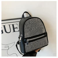 Mochila casual simple, moderna y de gran capacidad, diamantes de imitación de gas extranjero, bolsa de gas extranjero. - details 31