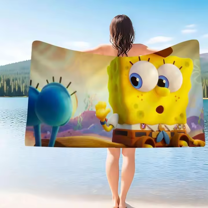 Alfombra dormitorio S-SpongeBobs Toalla de baño microfibra suave absorbente de agua transpirable para niñas niños decorativo dibujos animados playa - 1