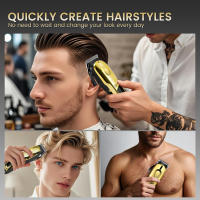 Hatteker-maquinilla eléctrica para cortar el pelo, salón profesional, cortapelos de alta potencia, uso doméstico, afeitadora de barba, empujador, carga USB - details 5