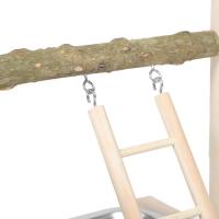 Juguetes de madera para loros, soporte de escritorio para pájaros, percha Natural para mesa, patio de juegos, periquito, Oficina - details 3