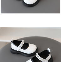 Nueva Moda Primavera Zapatos Individuales para Niñas Xiaoxiangfeng Suela Suave de Diamantes de Cristal Calzado Infantil de Cuero - details 8