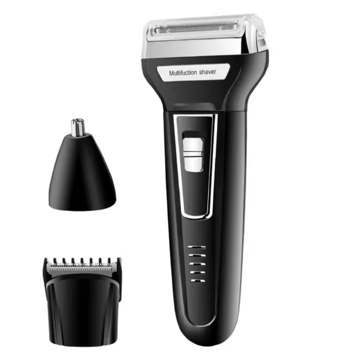 Kemei-Afeitadora eléctrica multifunción 3 en 1 para hombre, maquinilla de afeitar recíproca, recargable, recortadora de pelo de oreja y nariz, máquina de corte de pelo - 1