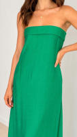 Vestido largo de satén de Color liso para mujer - details 9