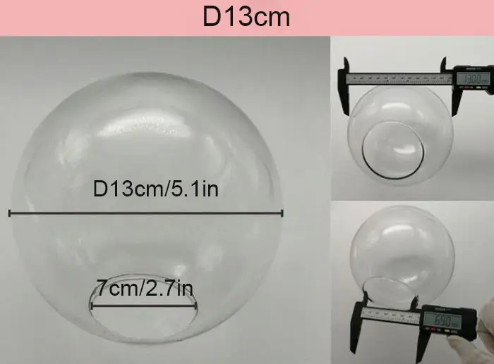 Pantallas de cristal transparente para lámpara colgante, cubierta de globo para lámpara de araña, piezas de pantalla, accesorio de lámpara de ajuste, D13cm, D15cm, D20cm - 1