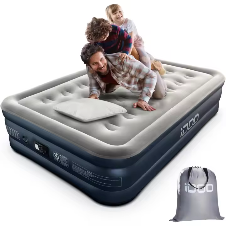 Colchón Inflable Rápido Inflación de 3 Minutos, Desinflación de 137x193x46cm, Peso Máximo 295kg, para Cama Matrimonial - 1