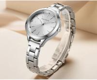 Reloj de mujer – Reloj de pulsera de cuarzo resistente al agua de acero inoxidable con detalles de cristal Reloj elegante minimalista para damas - details 16