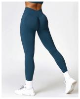 Mallas de Yoga para mujer, pantalones deportivos sin costuras de cintura alta, con realce de caderas, para entrenamiento y correr - details 2