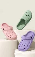 Zapatillas de verano para mujer, sandalias de espuma, tacones altos, suelas gruesas, chanclas antideslizantes, zapatillas de playa coreanas con rayas exteriores a la moda - details 0