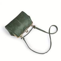 Bolso Cruzado Retro Chic para Mujer Cuero Sintético de Alta Calidad, Correa Desmontable, Color Sólido, Lining de Poliéster, Estilo Motocicleta - details 6