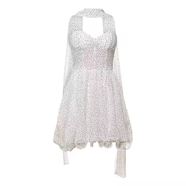 BUNO-lanzamiento de otoño Junior por encima de la rodilla Mini vestido de calle K24D59746Girl sólido ajustado escote sin espalda bata de moda - 1