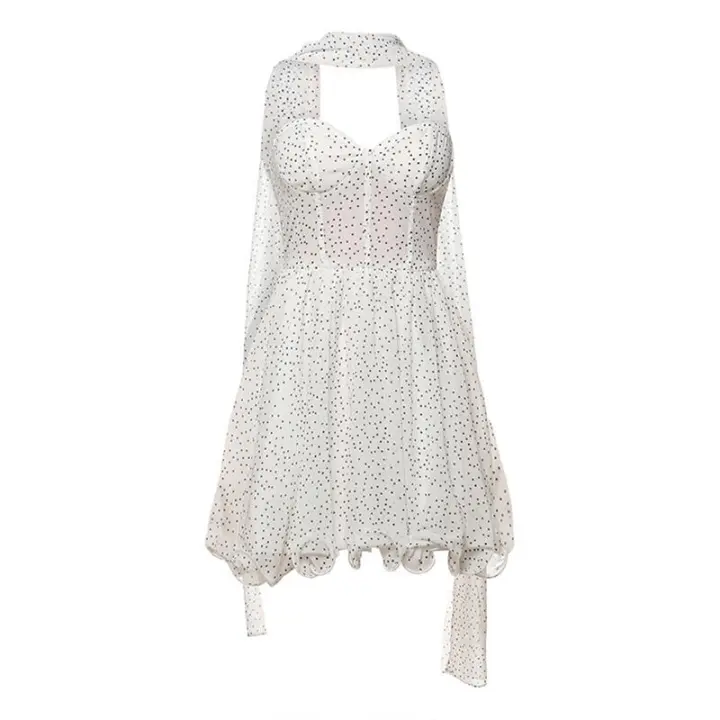BUNO-lanzamiento de otoño Junior por encima de la rodilla Mini vestido de calle K24D59746Girl sólido ajustado escote sin espalda bata de moda - 1
