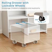 Estantería Infantil con Organizador de Juguetes Móvil y Amplio Almacenamiento para Juguetes - Librería Multifuncional con Repisa Abierta Grande y Puerta Corredera - details 5