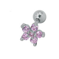Pendiente de tuerca con forma de flor clásica para mujer, piercing para oreja, parte superior, labret, joyería para el cuerpo, 1,2x6mm, color plateado, 2 uds. - details 6