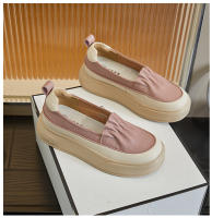 Suela de espuma de cuero pequeños zapatos blancos nueva plataforma de un pedal solo zapatos de las mujeres retro versátil mocasines - details 22