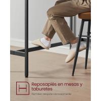 Juego de Mesa y Taburetes de Bar, Mesa de Desayuno con 2 taburetes, Marco de Acero, Industrial, Marrón Rústico y Negro Tinta LBT218B01 - details 13