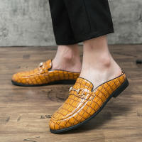 Sandalias con diseño de piedra sintética para hombre, zapatos con hebilla de herradura, tacón versátil, a la moda - details 24