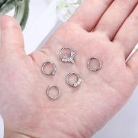 1-5 uds 16G moda 316L acero inoxidable CZ bisagras septum Clicker anillos de aro para la nariz Daith Helix Tragus cartílago Piercing joyería - details 4