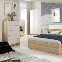 Dormitorio Auxiliar Color Blanco Y Roble Sinfonier Estilo Moderno 110x60x40 Cm - details 5