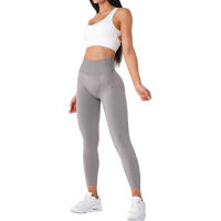 NVG Leggings de gimnasio sin costuras para mujer, suaves para entrenamiento, ropa de yoga de LICRA de cintura alta - details 22