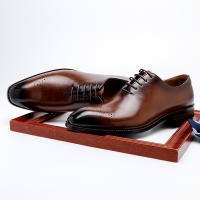 Cuero que aumenta la altura estilo británico cabeza cuadrada zapatos Oxford casuales zapatos de cuero para hombres - details 13